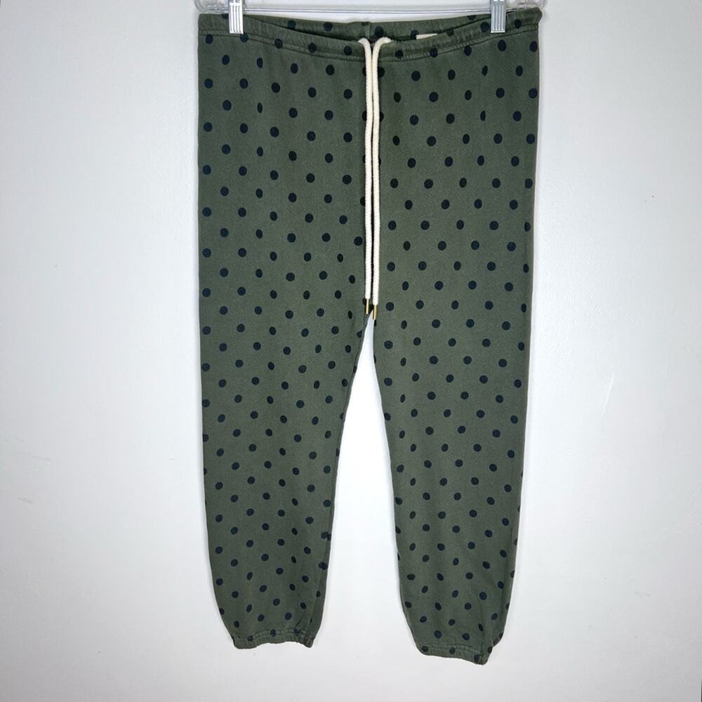 New The Great. Stadium Polka Dot  Sweatpants Army Green Pants Sz 2 (M) - Picture 3 of 6